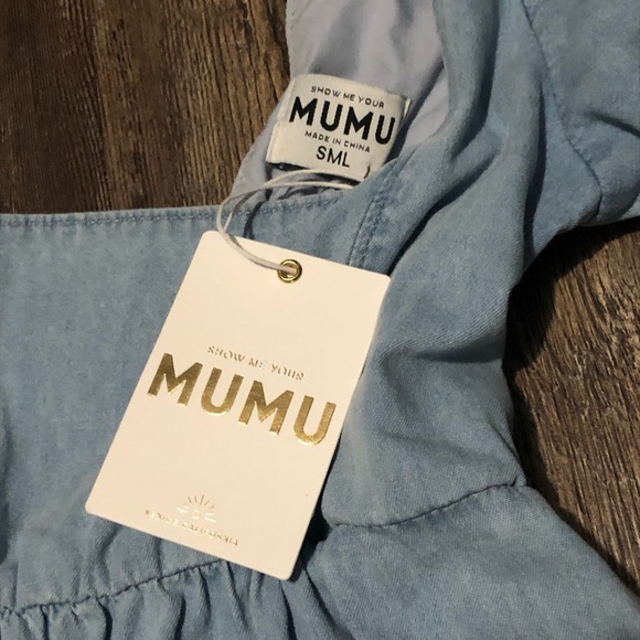 Show Me Your Mumu Women's Small Smitten Babydoll Dress in Sky Blue - Picture 2 of 6